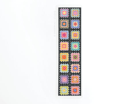 Granny Squares Crochet Blanket Laminated Bookmark