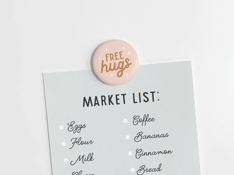 Free Hugs Button Magnet