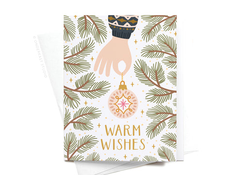 Warm Wishes Christmas Tree Ornament Greeting Card