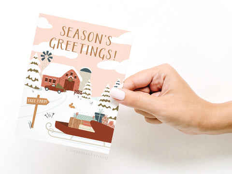 Season's Greeting! Tree Farm Greeting Card