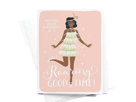 Roaring Good Time Flapper Greeting Card