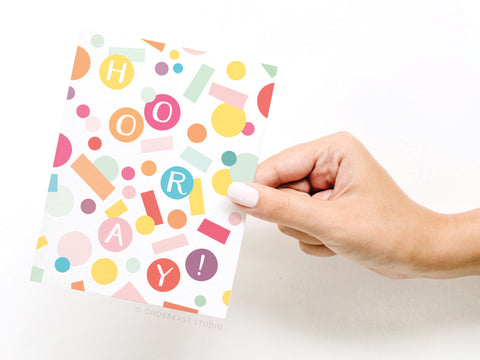 Hooray! Confetti Greeting Card
