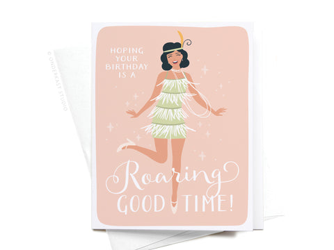 Roaring Good Time Flapper Greeting Card