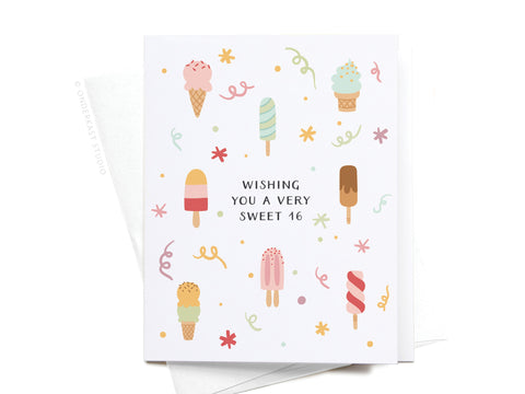 Wishing You a Very Sweet 16 Ice Cream Birthday Card
