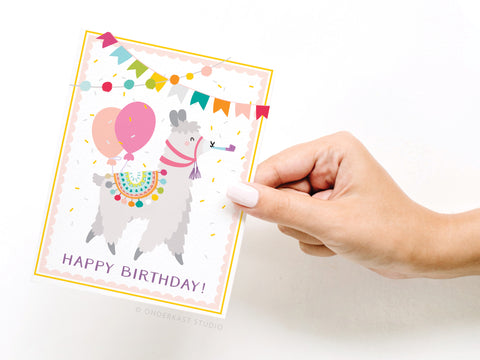 Happy Birthday! Llama Greeting Card