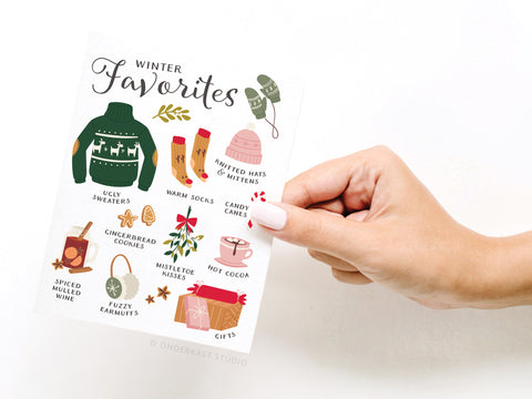 Winter Favorites Greeting Card