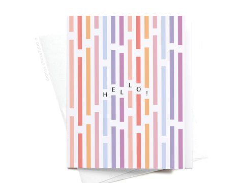 Hello! Wonky Stripes Greeting Card