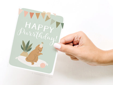 Happy Purrthday Cat Greeting Card