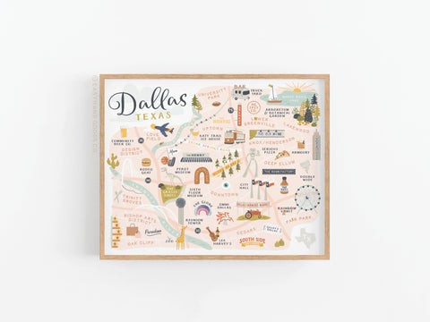 Dallas Map Art Print