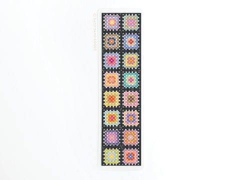 Granny Squares Crochet Blanket Laminated Bookmark