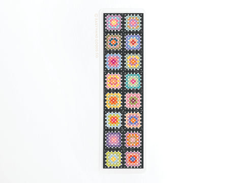 Granny Squares Crochet Blanket Laminated Bookmark