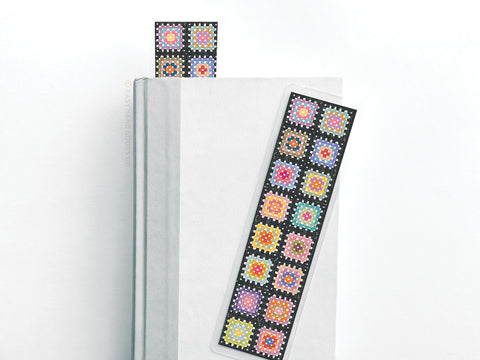 Granny Squares Crochet Blanket Laminated Bookmark - Onderkast Studio