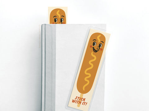 Stick With It Corn Dog Laminated Bookmark