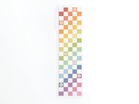 Rainbow Checkerboard Laminated Bookmark