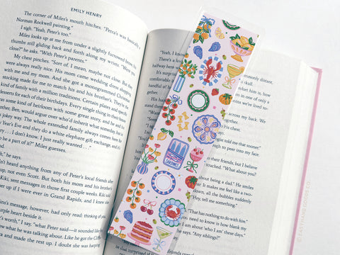 Tomatoes & Sardines Coastal Laminated Bookmark