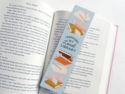 I Support My Local Library Laminated Bookmark