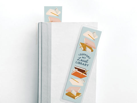 I Support My Local Library Laminated Bookmark