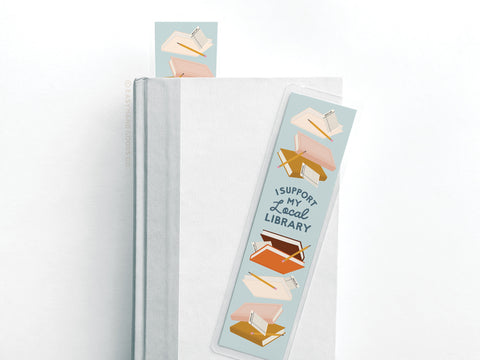 I Support My Local Library Laminated Bookmark