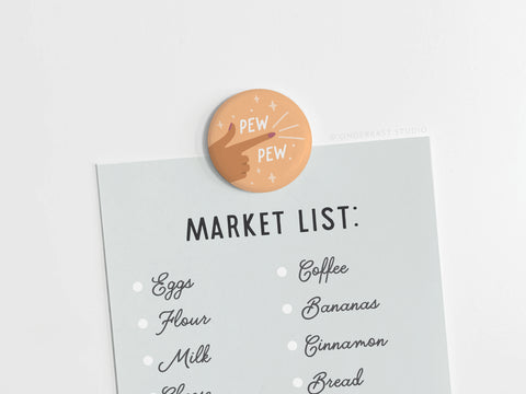 Pew Pew Button Magnet