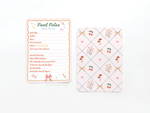 Coquette Novel Notes Book Review Card Set