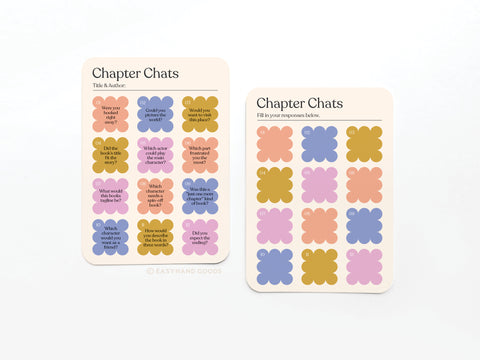 Chapter Chats Book Review Card Set