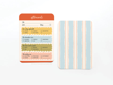 Afterwords Book Review Card Set - Onderkast Studio