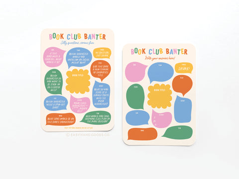 Book Club Banter Book Review Card Set - Onderkast Studio