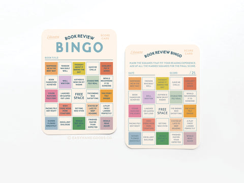 Book Review Bingo Card Set