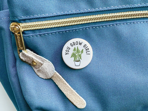 You Grow Girl Houseplant Button