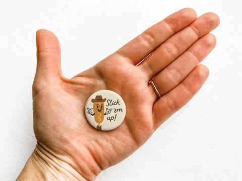 Stick 'Em Up Corndog Button