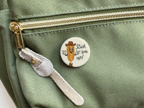 Stick 'Em Up Corndog Pinback Button