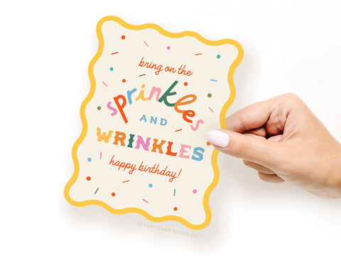Sprinkles and Wrinkles Wavy Die Cut Notecard - Onderkast Studio