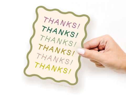 Thanks Wavy Die Cut Notecard - Onderkast Studio