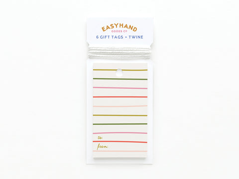 Green & Pink Stripes Gift Tag
