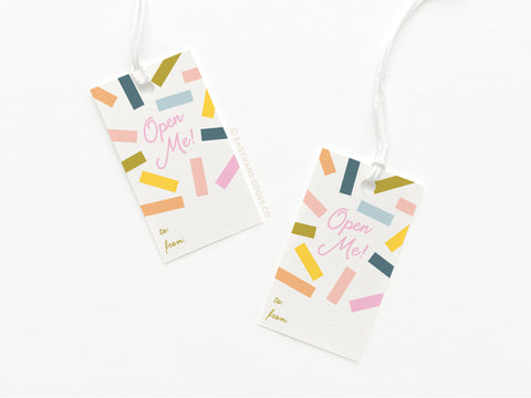 Open Me Confetti Gift Tags