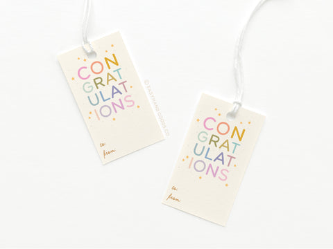 Colorful Congratulations Gift Tags