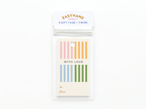 With Love Cabana Stripes Gift Tag