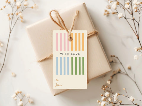 With Love Cabana Stripes Gift Tags