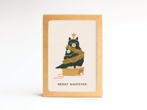 Merry Whatever Cat Folded Greeting Note Set