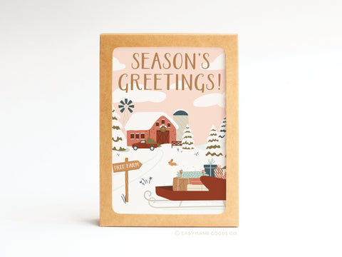 Season's Greeting Tree Farm Folded Greeting Note Set