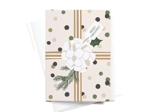 Merry Christmas Gift Wrapping Folded Greeting Note Set