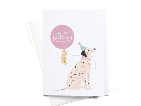 Happy Birthday Dalmatian Folded Greeting Note Set