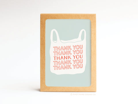 Thank You Plastic Bag Folded Greeting Note Set