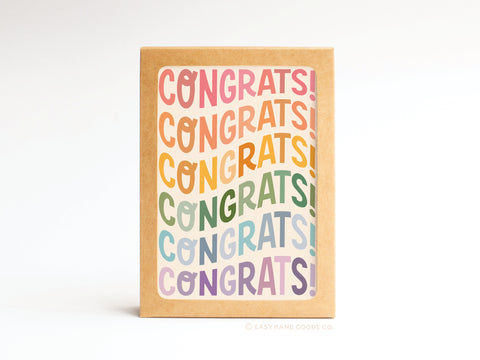 Congrats Wonky Type Folded Greeting Note Set