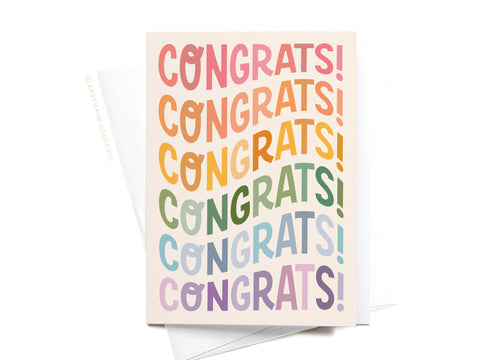 Congrats Wonky Type Folded Greeting Note Set