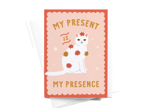 My Present Is My Presence Cat Folded Greeting Note Set