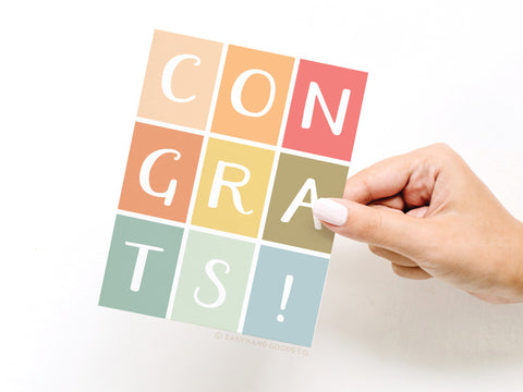 Congrats Colorblocks Greeting Card - Onderkast Studio