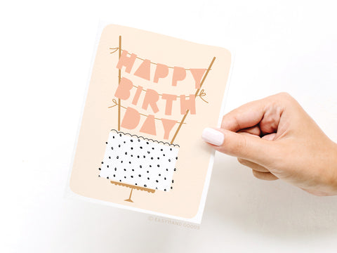 Happy Birthday Cake Topper Greeting Card