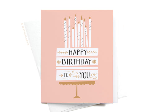 Happy Birthday to You Cake + Candles Greeting Card