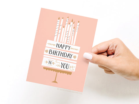 Happy Birthday to You Cake + Candles Greeting Card - Onderkast Studio